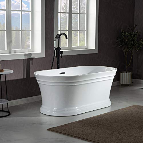 Woodbridge B1536-MB 59"Freestanding White Acylic Soaking Bathtub thumb #1