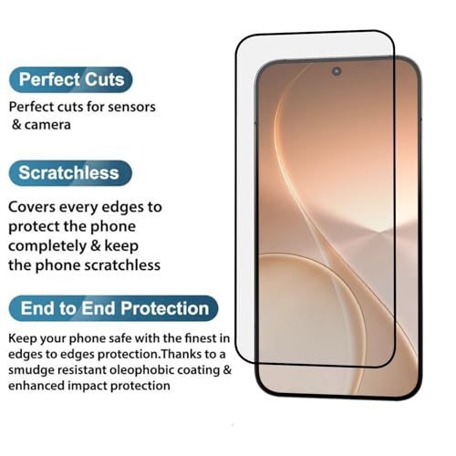 Image of Tempered Glass Screen Protector Compatible for Oppo Reno 15 Pro / Reno15 Pro 5G with Edge to Edge Coverage - Case Friendly, Anti-scratch [Pack of 1]