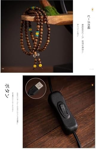 PVTK 新しい中国の禅仏陀の装飾、人工屋内植物、家の装飾ギフト、LED ライト付きシミュレーション偽鉢植え、コンソールテーブル用のクリエイティブランチ、自宅のリビングルームのポーチオフィスの装飾鉢植えに適しています 人工観葉植物 (半円形ランプ 1 個 + 松葉ホルダー) [4]