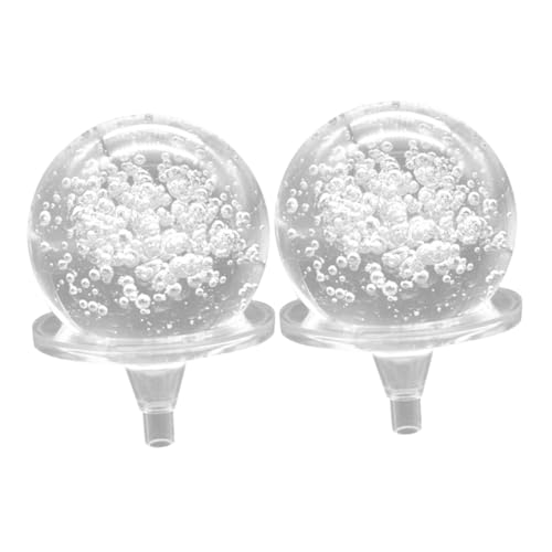 Angoily 2 Pièces Boules Divination avec Supports Boules Décoratives Verre Transparent pour Fontaine de Table et Aquarium Effet Bulle Feng Shui Installation Facile et Entretien Simple