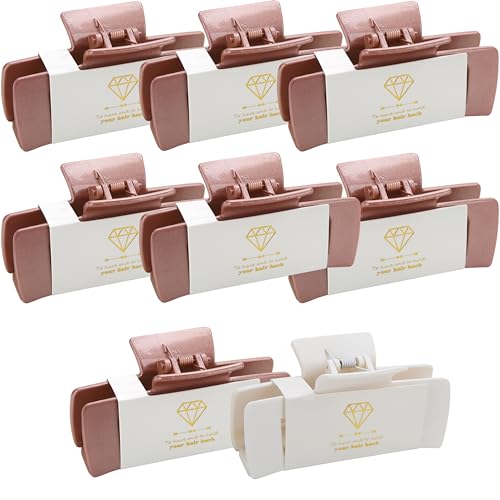 Pinzas cuadradas mate de 4.1 pulgadas para dama de honor en color blanco y oro rosa pack de 8