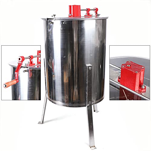 NeNchengLi 4 Waben Manuell Honigschleuder Handhonigschleuder Extractor Schleuder Edelstahl – Bild 6