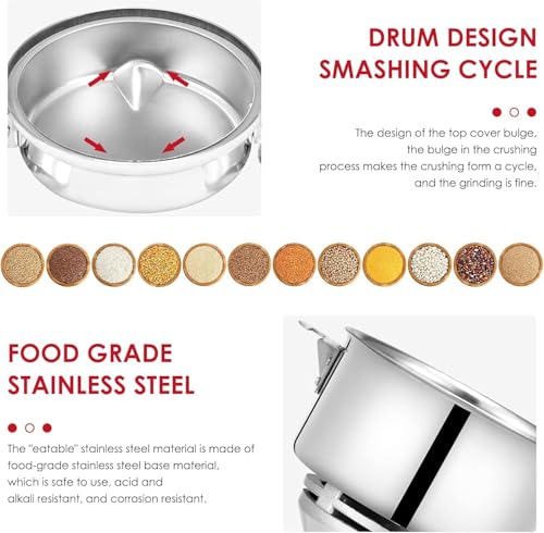 Elektrische Getreidemühle 850W 28000RPM Schnelle Geschwindigkeit Müsli Getreide Grinder Professionelle Powder Maschine 3 Klingen Timing Schleif Maschine Küchenmaschine Für Spice Herb Coffee(150 Gramm)