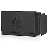 Pulchra Premium Magnetic Karten Box, Doppelter Deck Box mit 2 Trennfächer & 1 Dice Tray Deck Case für 160+ Karten - Würfel Design (Schwarz, XL)