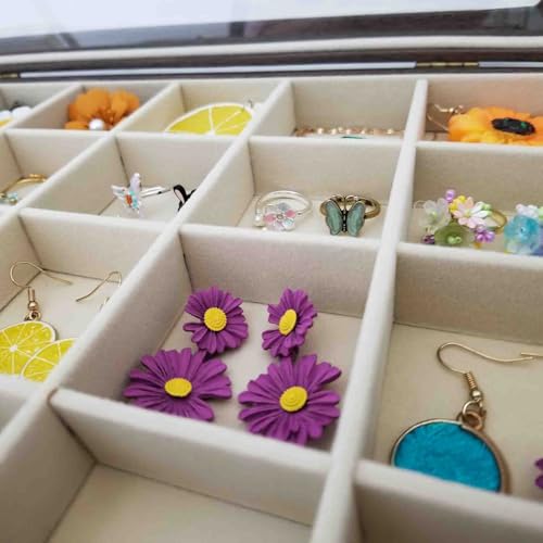 Boîte à bijoux en cuir avec 24 compartiments pour boucles d'oreilles - 6
