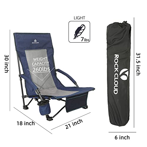 Rock Cloud Portable Folding Beach Chair Low Camping Chairs For Camp Lawn Hiking Sports Hunting thumb #2