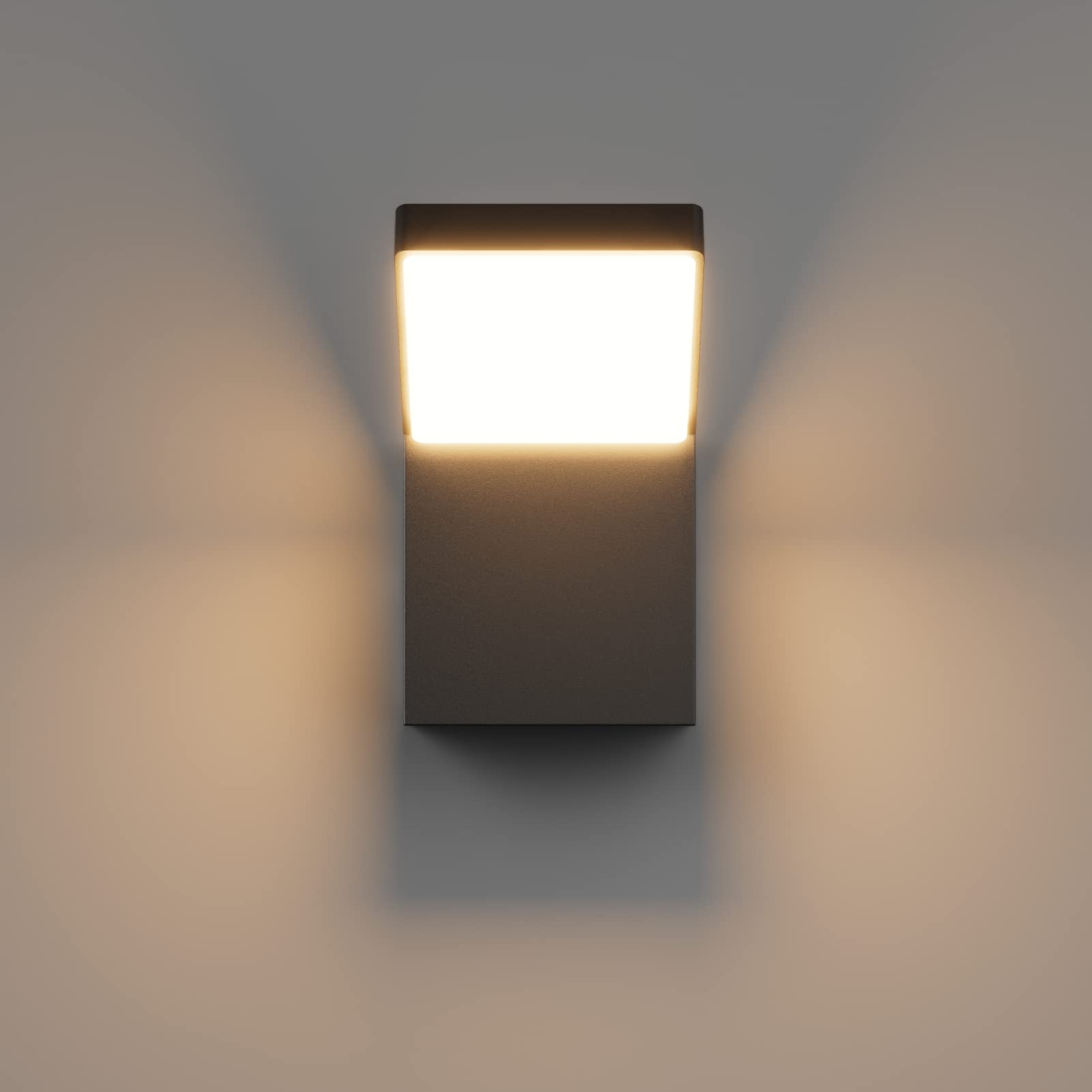Klighten 24W Applique Murale LED Extérieure Intérieur, Éclairage Mural Imperméable IP54, Lampe Extérieure Aluminium Moderne pour Terrasse Entrée Jardin, 1500 Lumen, Noir, Blanc Chaud 3000K