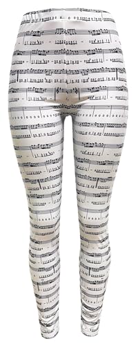 Sister Amy Girl Chopin Music Printed Ankle Elastic Tights Legging