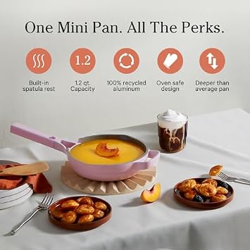 Our Place Always Pan Duo, 10.5 and 8.5 Nonstick Fry Pan Set with Strainer | Titanium pan duo; tri-ply, nonstick cookware, PFAS-free non-toxic; dishwasher, induction & oven safe to 1000F (750F Gold)