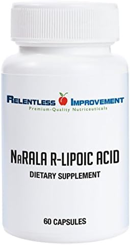 Relentless Improvement Na-R-Ala R-Alpha-Lipoic Acid 60 Capsules 300mg Active from 375mg Total Fill