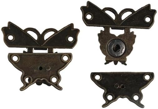 Jewelry Box Clasp Lock Antique Zinc Alloy Furniture Lock Decorative Case Gift Box Hook Household Hardware Buckle(D)