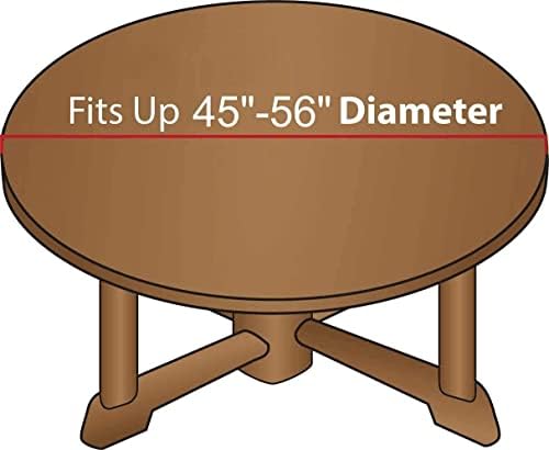Dremisland Round Elastic Table Cloth Fitted Vinyl Tablecloth with Flannel Backed Lining Waterproof Wipeable Moroccan Table Cover for Indoor Outdoor Picnic Camping