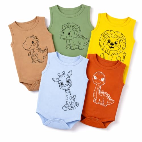 Image of EIO Newborn Baby Cotton Romper Sleepsuit | Sleeveless Jumpsuit Bodysuit for Boys & Girls | Soft Breathable Baby Clothes Combo Pack