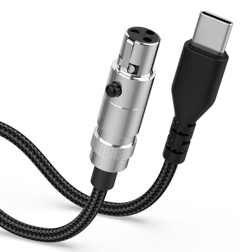 Sqrmekoko Mini-XLR 3-Pin to USB-C Audio Cable for AKG Q701 K701 K702 K712 K271 K271s K272 K240 K240s K141 K171 K181 K267 Headphones & Pioneer HDJ-2000, USB Type-C Headphone Replacement Cord, 4.9FT