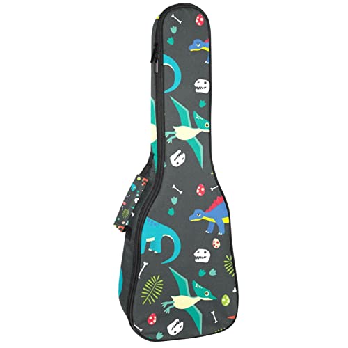Sac à dos pour ukulélé de concert à motif os de dinosaure pour les cours