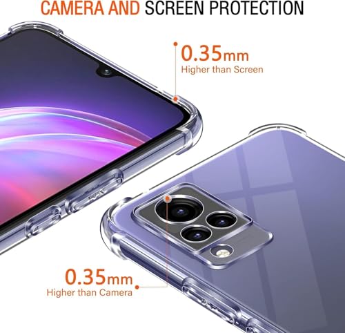 Image of Lustree Compatible with vivo V21 5G Back Cover| Clear + TPU Case with 4 Corner Air Cushion Protection & Camera Protection | Slim& Stylus Cover for vivo V21 5G