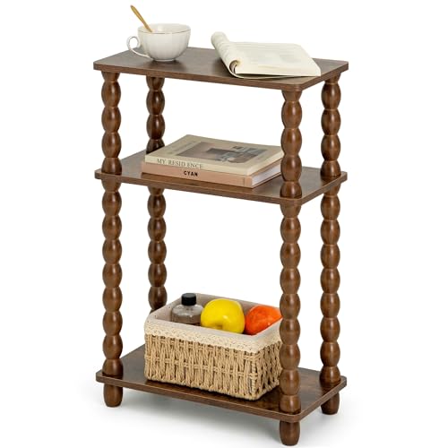 dreampossible Narrow Side Table 3-Tier, Skinny End Table with Solid