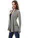 PattyBoutik Women Open Front Marled Sweater Cardigan (Gray and White Medium)