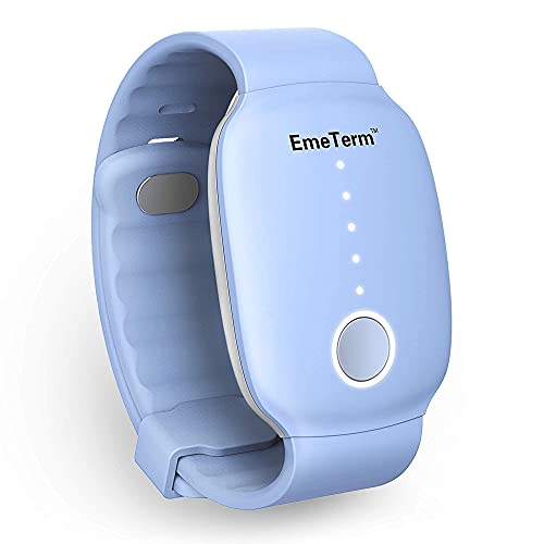 EmeTerm Fashion FDA Cleared Anti-Nausea Wristband Relieve Motion & Morning Sickness Travel Nausea Vomit Relief Rechargeable Fashion Strap Design No Gel Drug Free Wrist Bands Without Side Effects