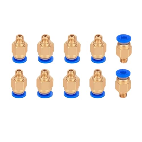 Aiqeer 10 Pieces 3D Printer PC4-M6 Pneumatic Connectors, PC4-M6 Pneumatic Quick Fitting