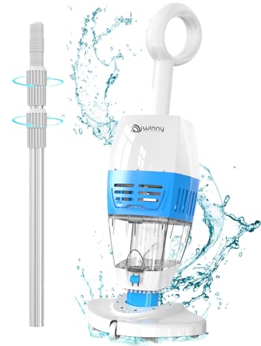(2024 Upgraded) Handheld Pool Vacuum with Telescopic Pole,Cordless Pool vacuum Cleaner with 2 in 1 Cleaning Head,60 Mins Runtime,Deep Cleaning for Small Inground & above Ground Pools, Hot Tubs, Spas