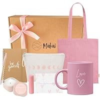 Makai - Pack Regalo Mujer, Taza Desayuno, Velas Aromáticas, Tote