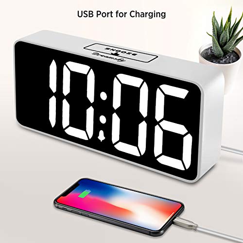Dreamsky Large Digital Alarm Clock Big Numbers For Seniors & Visually Impaired, 9 Inches Electric Clocks For Bedroom, Jumbo Display Fully Dimmable Brightness, Usb Ports, Adjustable Alarm Volume #TOP3