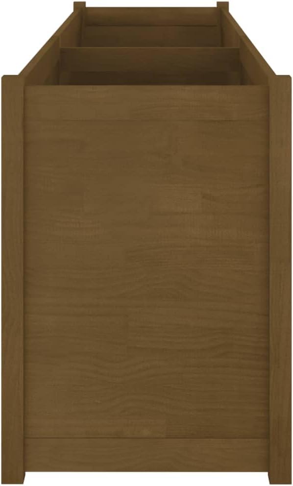 vidaXL Garden Planter - Solid Pinewood Material, Honey Brown Finish, Large Raised Bed, Outdoor Use, Assembly Required, Measures 78.7"x19.7"x27.6".