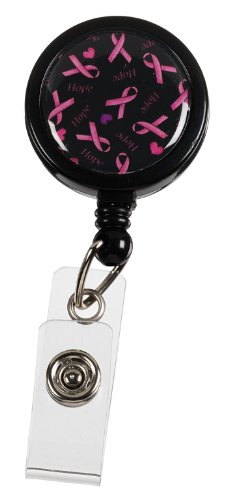 Prestige Medical S13-prb Retractable I.D. Tag, Pink Ribbon Black