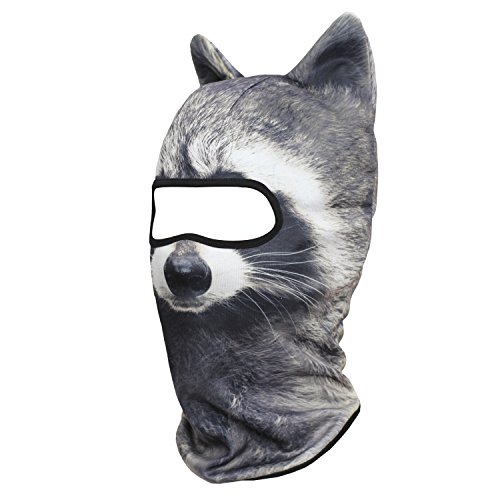 Image of WTACTFUL 3D Animal Ears Balaclava, Breathable Face Mask for Halloween