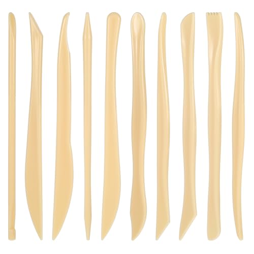 AOZUO 10 Stück Töpferwerkzeug, Ton Werkzeug Modellierwerkzeug Töpferset Drehscheibe Töpfern Tonmodellierwerkzeug Keramik Töpferei Schnitzwerkzeug zum Schneiden für DIY-Handwerk Töpfer Tonschnitz