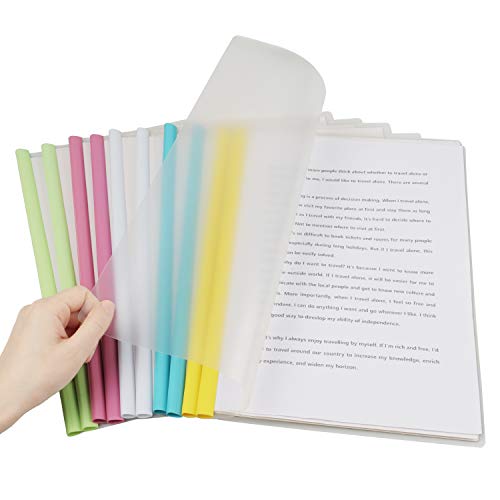 STAPENS-Report-Covers-with-Sliding-Bar-Clear-Paper-Protector-Sleeves-122-x-85-Inch-10-PCs