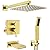 Gold Shower System with Tub Spout, All Metal Bathtub Shower Faucet Set with High Pressure 10 Inch Rain Shower Head and Handheld Shower Head Set, Brushed Gold (Valve Include)