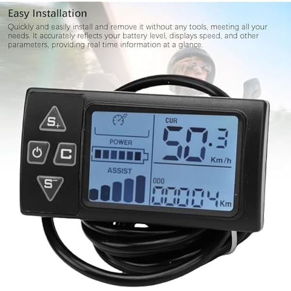 Cryfokt Panel LCD do Hulajnogi Elektrycznej Wyjątkowa widoczność Wodoodporny Panel Wyświetlacza LCD do Modyfikacji Roweru Elektrycznego materiał ABS