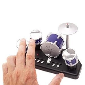 GOODS+GADGETS Electric Mini Drums – Elektronische Micro Finger Drums met opnamefunctie Mini drumstel om met je vingers te spelen