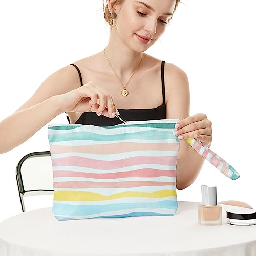 Makeup Bag, Toiletry Bag, Waterproof Large Capacity Travel Cosmetic Bag, Zipper Pouch for Women, Girls, Mom, Sister, Friends, Wet Bag, Baby Diaper Bag, Ocean Sea Shells Beach Starfish Décor