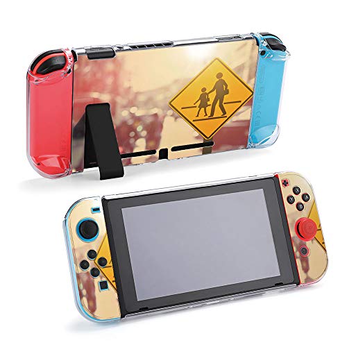 SUPNON Switch Case Compatible with Nintendo Switch Games Protective Hard Carrying Cover Case for Nintendo Switch Console Joy Con Controlle - Traffic Sign Road On Blur Road Abstract Design29804