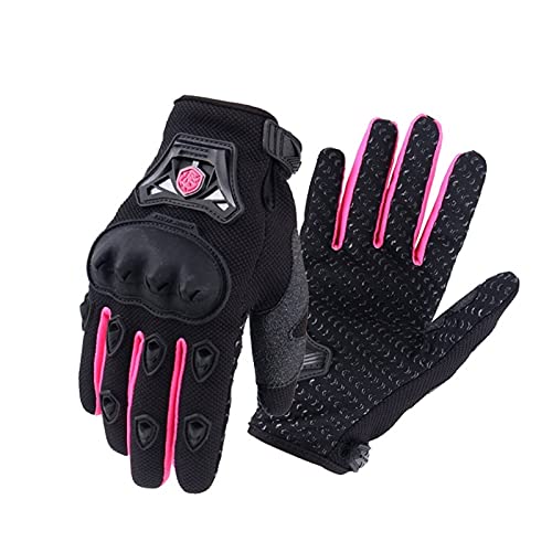 YGLONG Gant Moto Gants de Moto Femme Ganton Femme Été Vélo électrique Moto Moto Knuckle Gant Vélo Vélo Vélo Mitat Gants Moto (Color : Black Pink, Size : M) Cover
