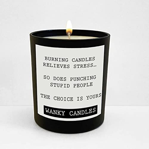 Wanky Candle - Burning Candles Relieves Stress | Black Jar Scented Candle | Funny & Witty Home Fragrance