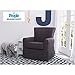 Delta Children Upholstered Glider Swivel Rocker Chair, Charcoal