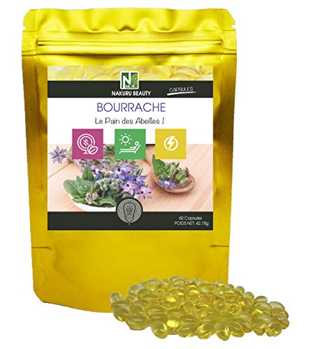 NAKURU | Bourrache | 60 Capsules de 703mg | Gamme Beauty | Fabriqué en France |Le Pain des Abeilles!