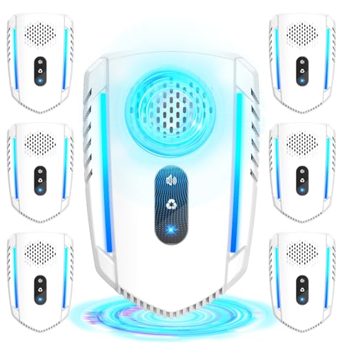2026 Upgraded Ultrasonic Pest Repellent Indoor Repeller, Mouse Repellent Ultrasonic Plug in, Pest Control Roach, Mouse, Mosquito, Bugs, Mice, Spider, Ant, Rodent, 3 Mode Switching, 6 Pack