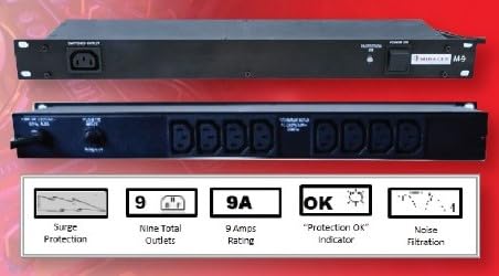 Miracle M-9 Audio Power Conditioner, with 9 Outlet, Surge Protector and EMI/RFI Filtration-image-28