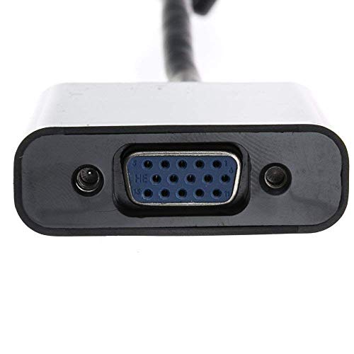 Image of ATEVON DisplayPort to VGA Adapter Cable - DP Male to VGA Female Video Converter for Monitor, Projector, HDTV, Compatible with Laptop, PC, Graphics Card, Supports Full HD 1080p (Black)