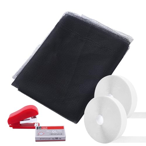 TAIHOBO 250 x 120cm No Drilling Required Fly Screen Window Cuttable, Insect Protection Window Fly Net Window Good Light Transmission, with Self-Adhesive Hook and Loop Tape