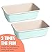 Tasty Clean Ceramic Loaf Pan Set, 2-Pack of 9-Inch x 5-Inch Cake Pans, Durable Aluminized Steel for Professional Results, Clean Ceramic Nonstick Coating, Oven Safe to 425°F, Dishwasher Safe, Aqua