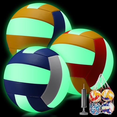 Libima Glow-in-the-Dark Volleyball Set with Pump & Mesh Bag