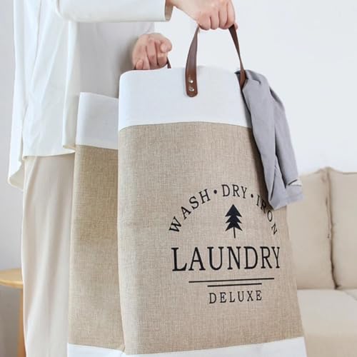 Cesto para Roupa Suja Organizador em Tecido Multiuso Dobrável Partna 4257 Bege