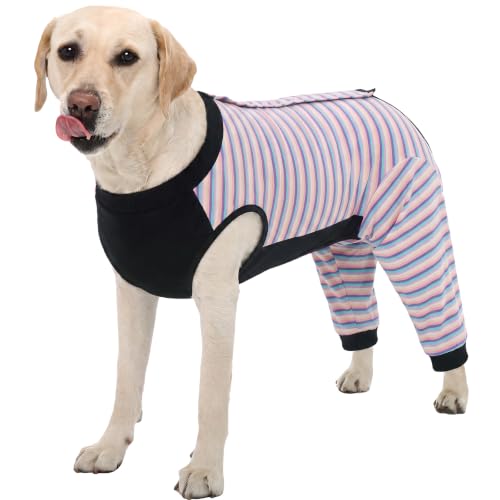 Image of Kuoser Dog Recovery Suit with Anti Licking Rear Leg Sleeve, Purple 2XL