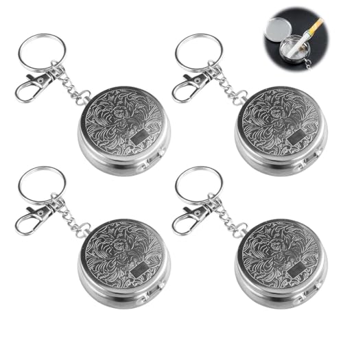 DUINIU 4 Ceniceros Creativos, Ceniceros Plegables Portátiles, Herramientas De Viaje para Acampar, Llaveros para Exteriores, Regalos para Amigos Y Familiares.